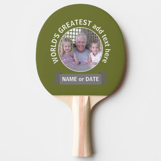 World S Greatest Dad Grandpa Custom Photo Template Ping Pong Paddle