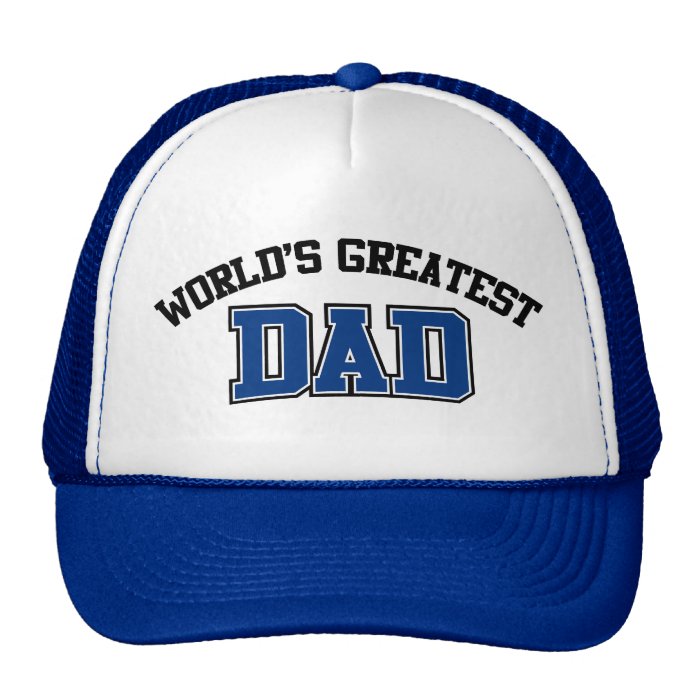 Worlds Greatest Dad Hat Blue | Zazzle