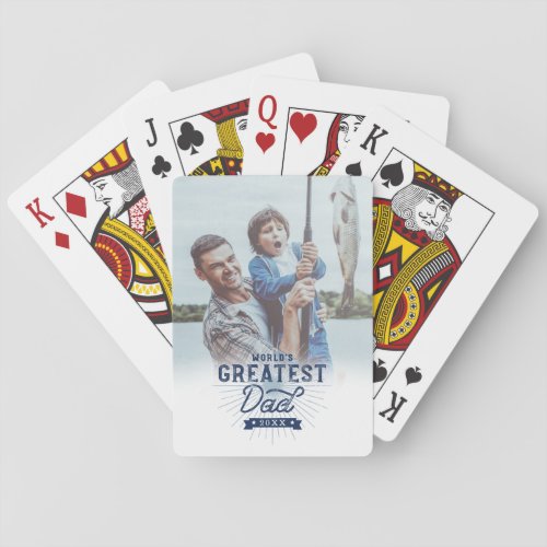 Worlds Greatest Dad Keepsake Photo Fathers Day Poker Cards