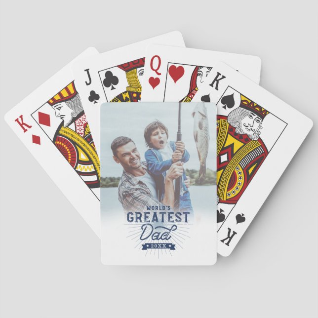 World's Greatest Dad Keepsake Photo Father's Day Poker Cards (Back)