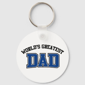 Worlds Greatest Dad Keychain Blue