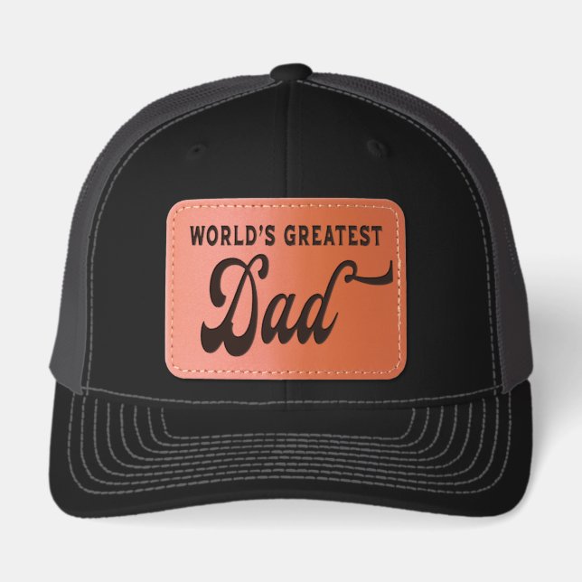 Worlds Greatest Dad Leather Patch Hat (Front)