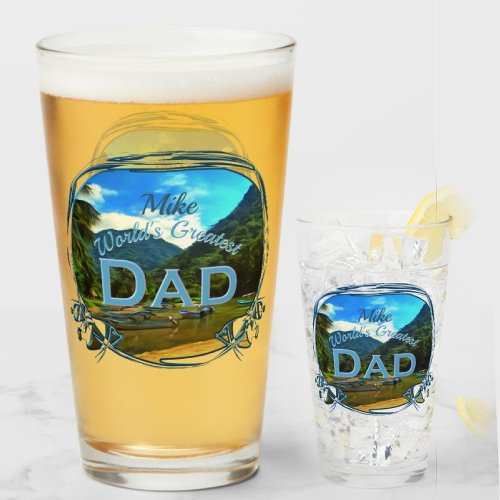 Worlds Greatest Dad Mismaloya River 0344 Beer Glass