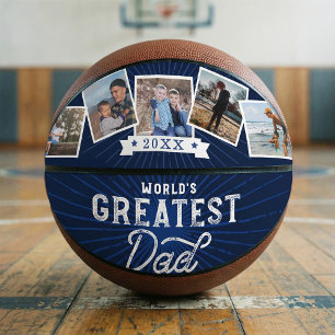 World's Greatest Dad Photo Collage Keepsake Basketball