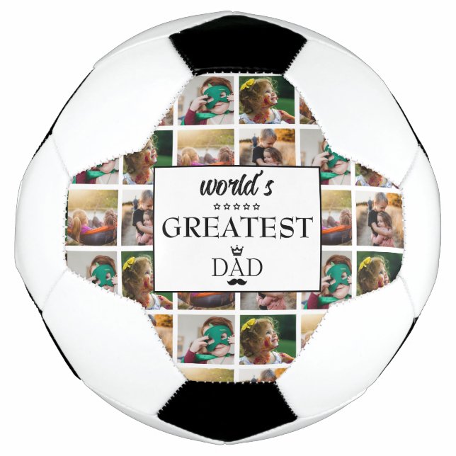 World's Greatest Dad Photo Collage Soccer Ball (Front)