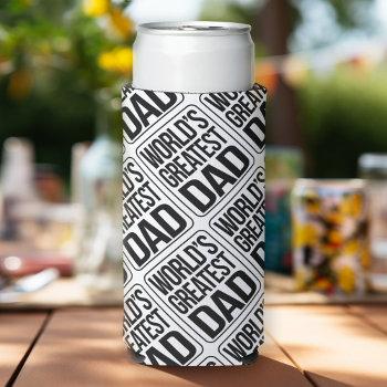 World's Greatest Dad - Plain And Simple Seltzer Can Cooler by YummyBBQ at Zazzle