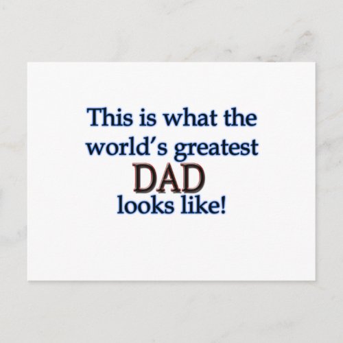 Worlds Greatest Dad Postcard