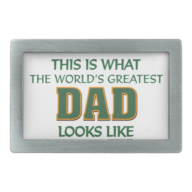 World's Greatest Dad Rectangular Belt Buckle (Front)