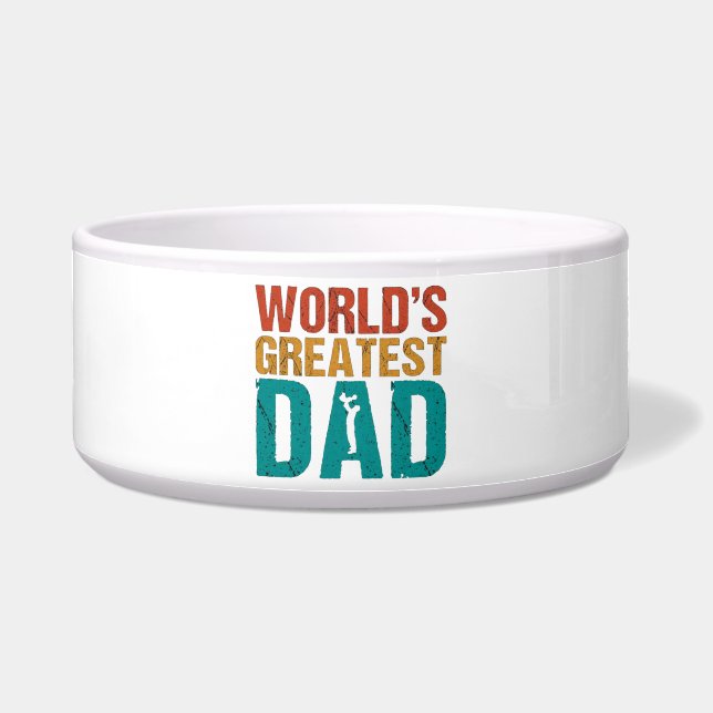 World's Greatest Dad Retro Grunge Design Bowl (Front)