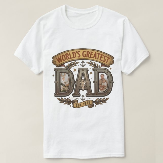 World's Greatest Dad Retro vibe Design T-Shirt (Design Front)