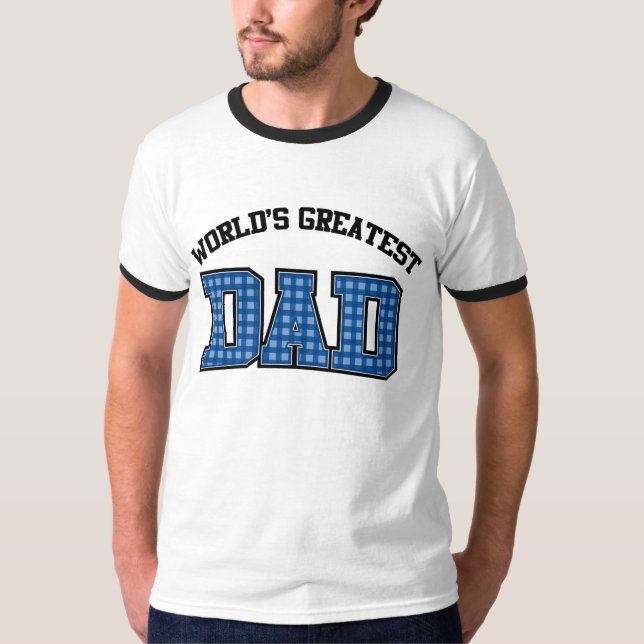 Worlds Greatest Dad Shirt Plaid (Front)
