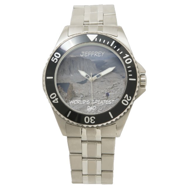 World's Greatest Dad, Stainless Steel Wrist Watch (Front)