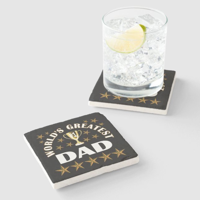 worlds-greatest-dad stone coaster (Side)
