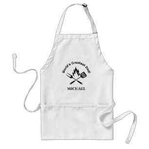 worlds greatest dad, stylish personalized chef adult apron
