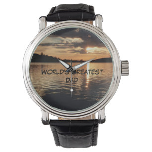 World's Greatest Dad, Sunset at the Lake Wrist Watch