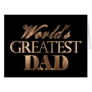 World's Greatest Dad Text Gold Typography Card