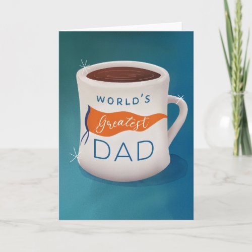 Worlds Greatest Dad Vintage Happy Fathers Day Card