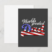 Worlds greatest dad with American flag - Dark (Front/Back)