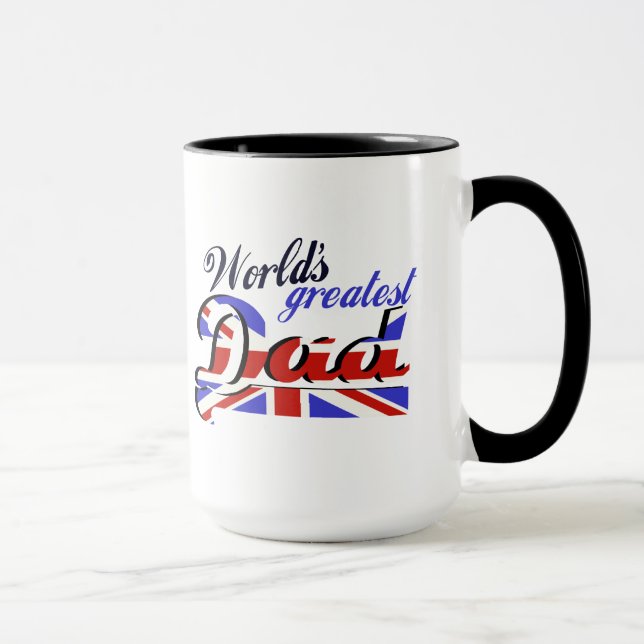 World's Greatest Dad with English flag Mug (Right)