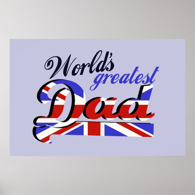 World's Greatest Dad with English flag Poster (Front)