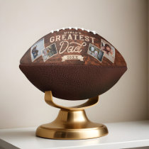 World's Greatest Dad Woodgrain Eight Photo Collage Football