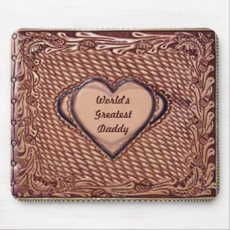 World's Greatest Daddy Leather Canvas Mousepad
