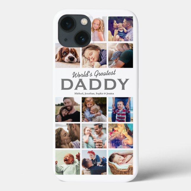 Worlds Greatest Daddy Photo Collage Case-Mate iPhone Case (Back)