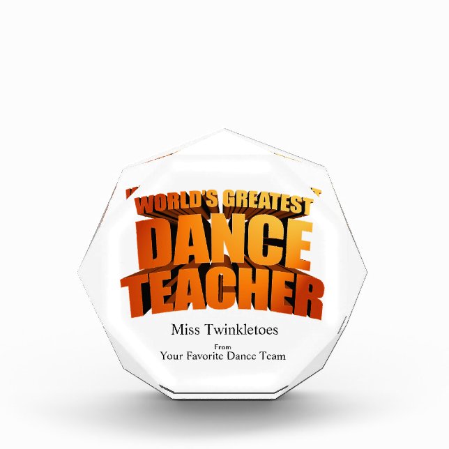 World's Greatest Dance Teacher Award (Front)