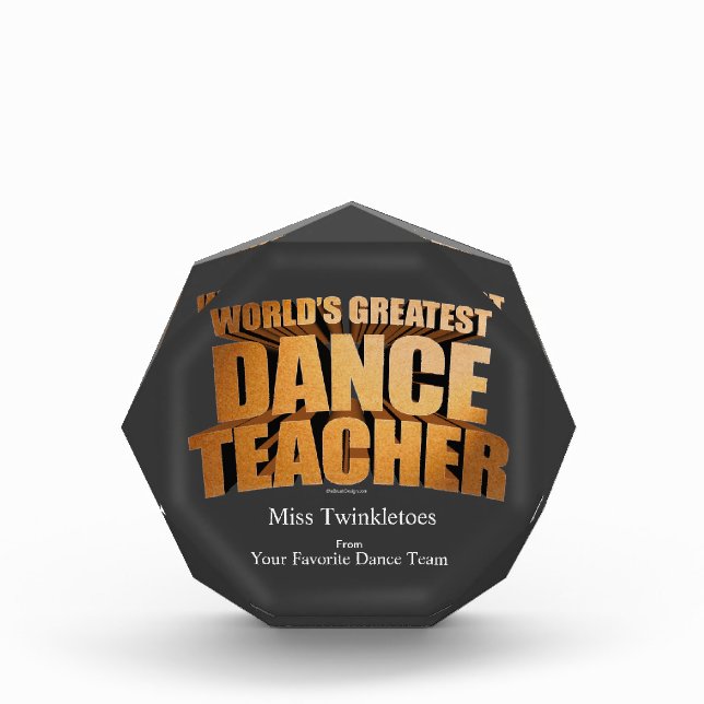World's Greatest Dance Teacher Award (Front)
