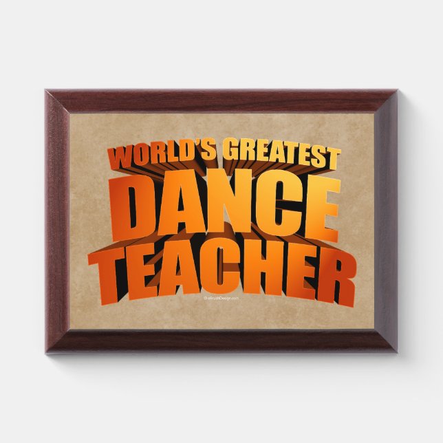 World's Greatest Dance Teacher Award Plaque (Horizontal)