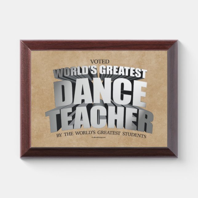World's Greatest Dance Teacher Award Plaque (Horizontal)