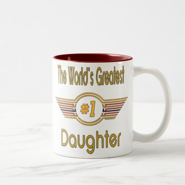 World's Greatest Daughter Number One Two-Tone Coffee Mug (Right)