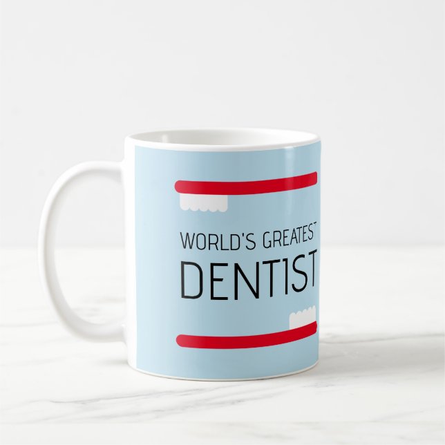 World's Greatest Dentist coffee mug gift (Left)