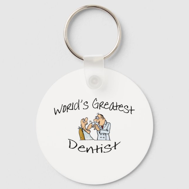 Worlds Greatest Dentist Open Wide Keychain (Front)