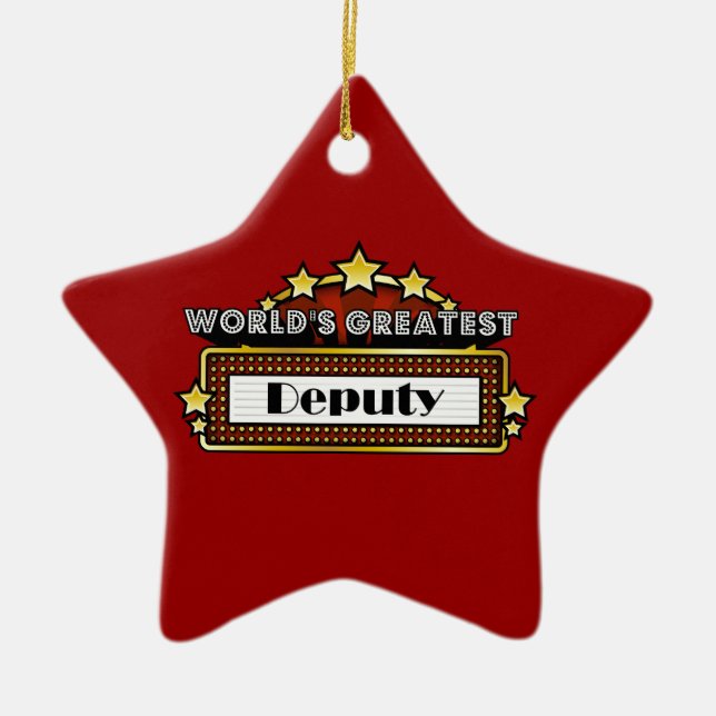 World's Greatest Deputy Ceramic Ornament (Front)
