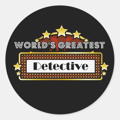Worlds Greatest Detective Classic Round Sticker