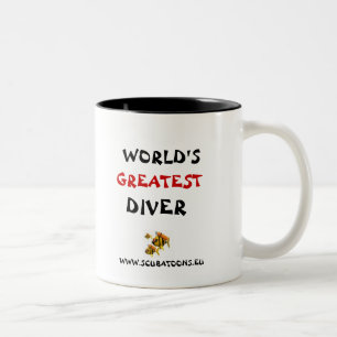 WORLDS GREATEST DIVER Two-Tone COFFEE MUG