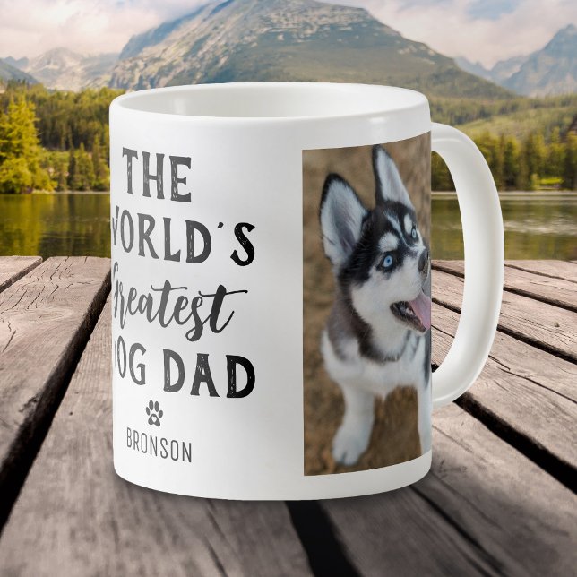 World's Greatest Dog Dad Personalized Photo Coffee Mug (Creator Uploaded)
