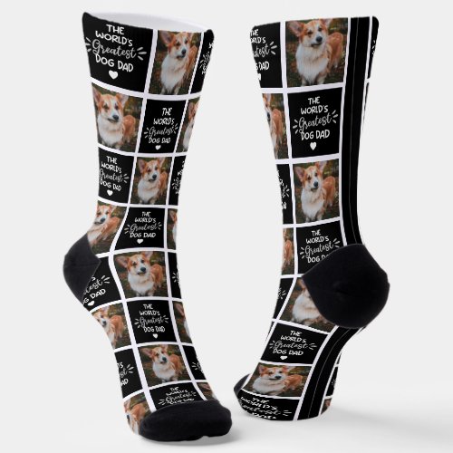 Worlds Greatest Dog Dad Picture Socks