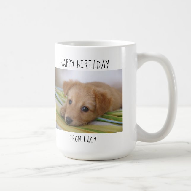 World's Greatest Dog Mom - custom Happy Birthday Coffee Mug (Right)