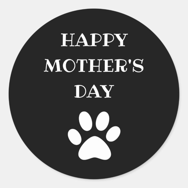 World's Greatest Dog Mom Happy Mother's Day Text Classic Round Sticker (Front)