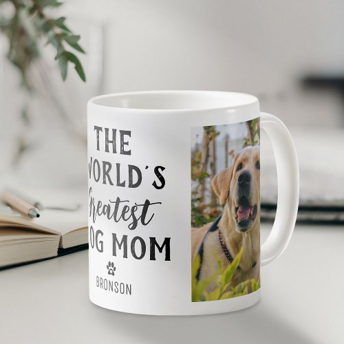 Worlds Greatest Dog Mom Personalized Photo Coffee Mug