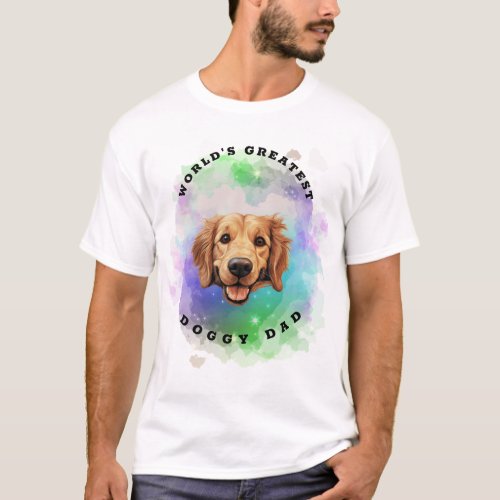 Worlds Greatest Doggy Dad _ Golden Retriever T_Shirt