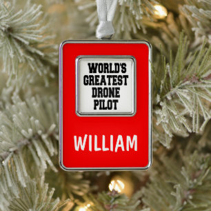 Worlds Greatest Drone Pilot Christmas Ornament