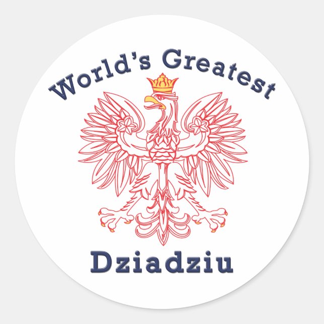 World's Greatest Dziadziu Red Eagle Classic Round Sticker (Front)