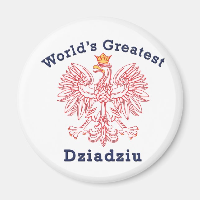 World's Greatest Dziadziu Red Eagle Magnet (Front)