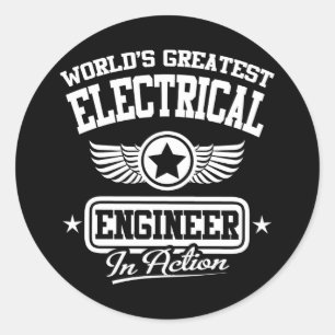 World's Greatest Electrical Engineer In Action Classic Round Sticker