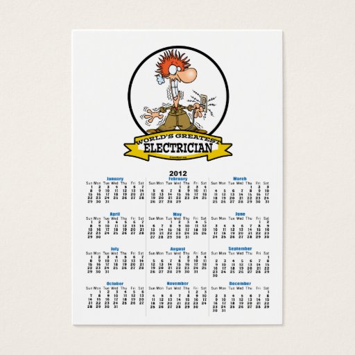 Customizable WORLDS GREATEST ELECTRICIAN MEN CARTOON BUSINESS CARDS