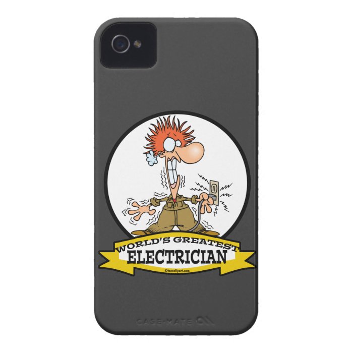 WORLDS GREATEST ELECTRICIAN MEN CARTOON iPhone 4 CASE