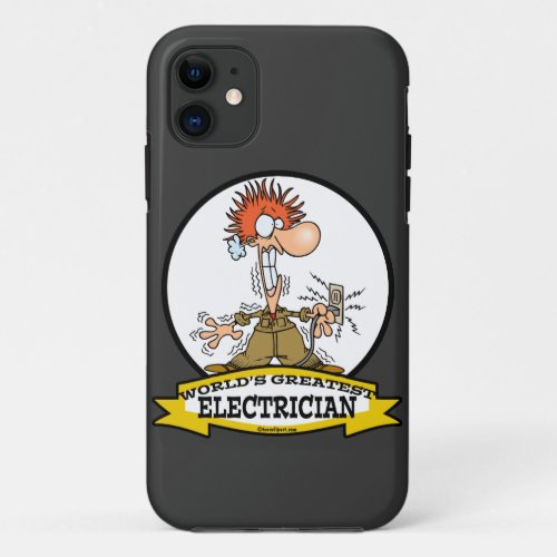 WORLDS GREATEST ELECTRICIAN MEN CARTOON iPhone 11 CASE